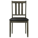 Juego de comedor Parkwood de 5 piezas gris carbón/negro con mesa cuadrada y sillas laterales de respaldo de listones