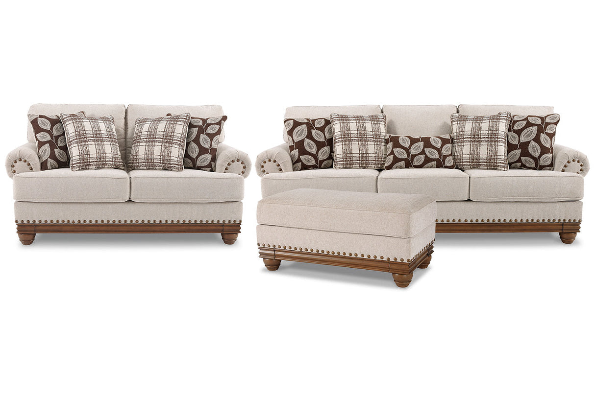 Harleson Wheat Sofa, Loveseat, and Ottoman