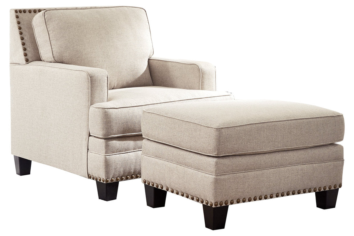 Claredon Linen Chair and Ottoman