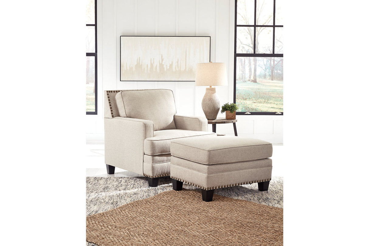 Claredon Linen Chair and Ottoman