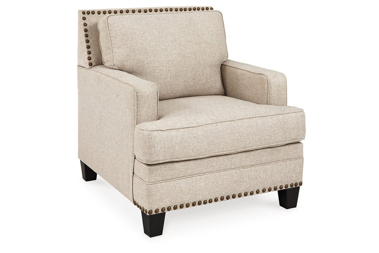 Claredon Linen Chair and Ottoman