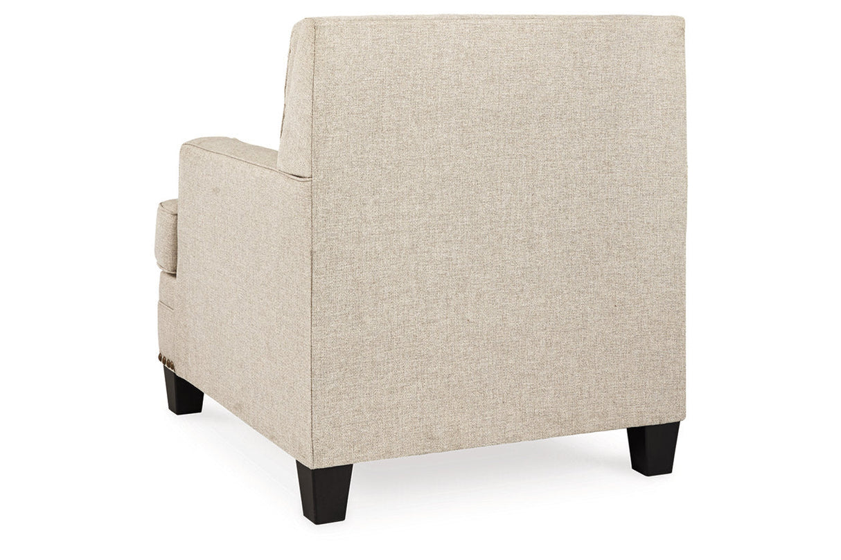 Claredon Linen Chair and Ottoman