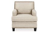 Claredon Linen Chair and Ottoman