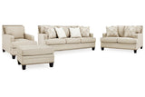 Claredon Linen Sofa, Loveseat, Chair and Ottoman