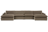 Sophie Cocoa 4-Piece Sectional with Chaise