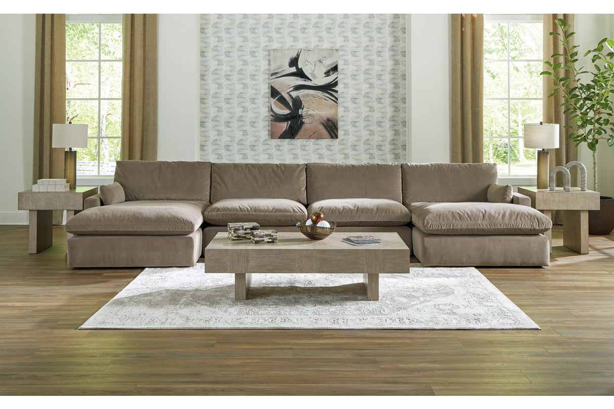 Sophie Cocoa 4-Piece Sectional with Chaise