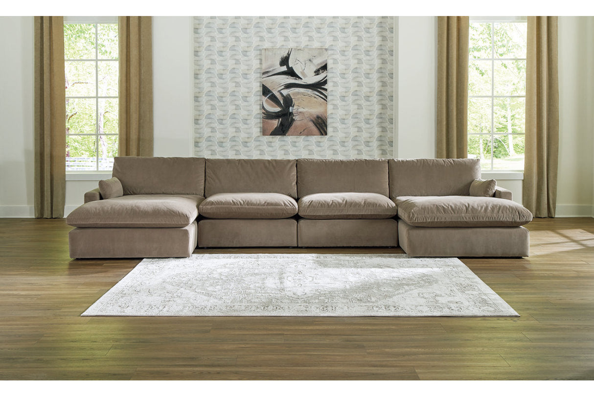 Sophie Cocoa 4-Piece Sectional with Chaise