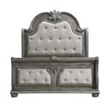 Bennington Gray Upholstered Sleigh Bedroom Set by Homelegance at Eve Furniture