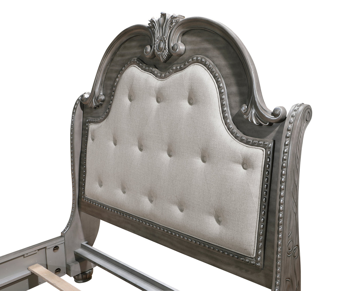 Bennington Gray Upholstered Sleigh Bedroom Set by Homelegance at Eve Furniture