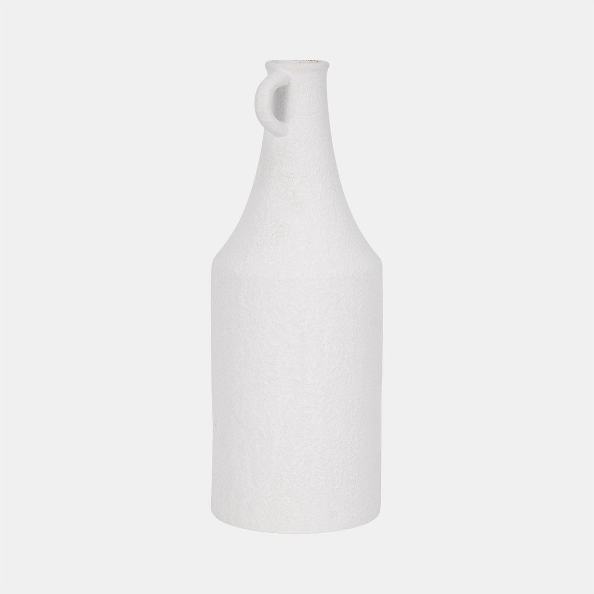 16" Rough Texture Bottle Vase, White