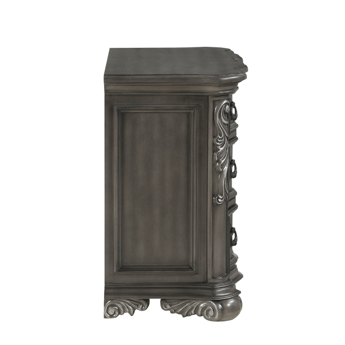 Royal Highland Gray 4pc Set (QB+NS+DR+MR) by Homelegance at Eve Furniture