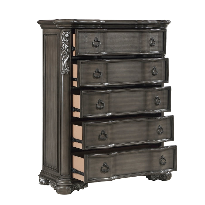 Royal Highland Gray 5pc Set (QB+NS+DR+MR+CH) by Homelegance at Eve Furniture