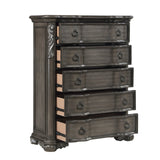 Royal Highland Gray 5pc Set (QB+NS+DR+MR+CH) by Homelegance at Eve Furniture