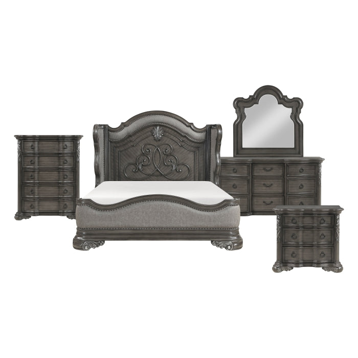 Royal Highland Gray 5pc Set (QB+NS+DR+MR+CH) by Homelegance at Eve Furniture