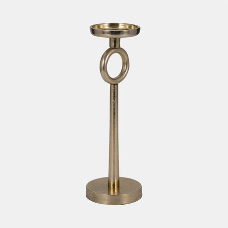 17"h Metal Candle Holder, Gold