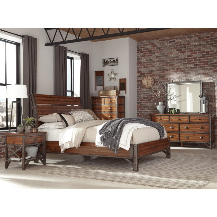 Holverson Rustic Brown Queen Platform Bed