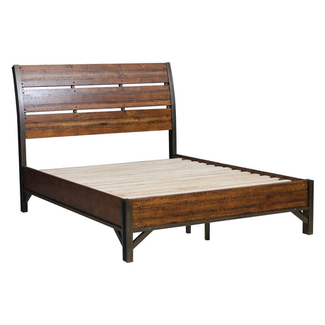 Holverson Rustic Brown Queen Platform Bed