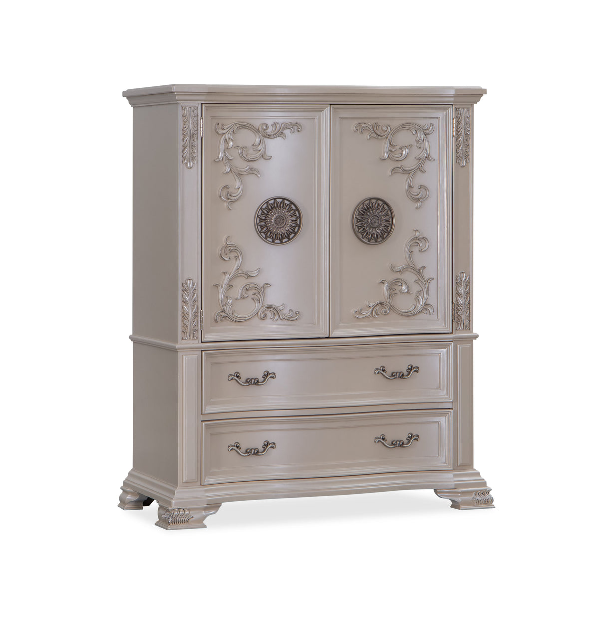 Santa Monica Pearl White Bedroom Set by Cosmos Furniture at Eve Furniture