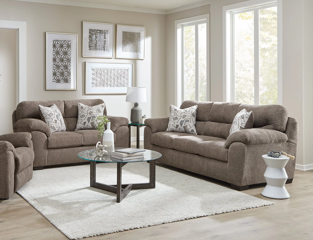 Aspen Saddle Sofa & Loveseat Set