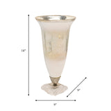 18"h Glass Vase W/ Acrylic Base, Silver