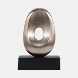 18", Metal Oval Sculpture,slvr/blk