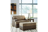 Alesbury Chocolate Oversized Chair and Ottoman