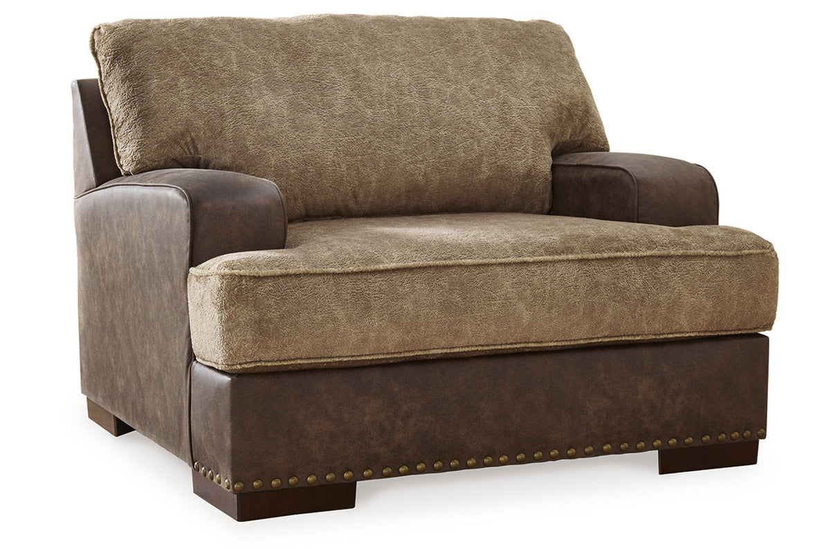 Alesbury Chocolate Oversized Chair and Ottoman