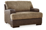 Alesbury Chocolate Sofa, Oversized Chair, Swivel Chair and Ottoman