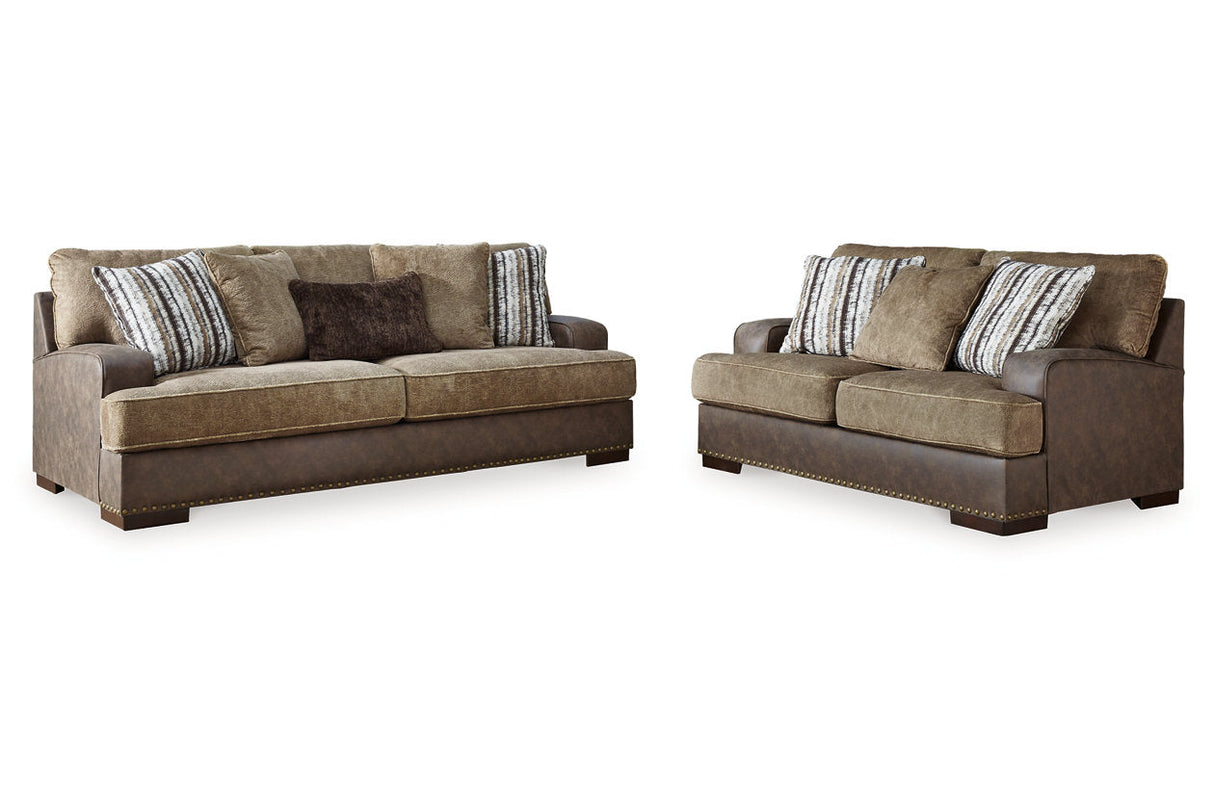 Alesbury Chocolate Sofa and Loveseat