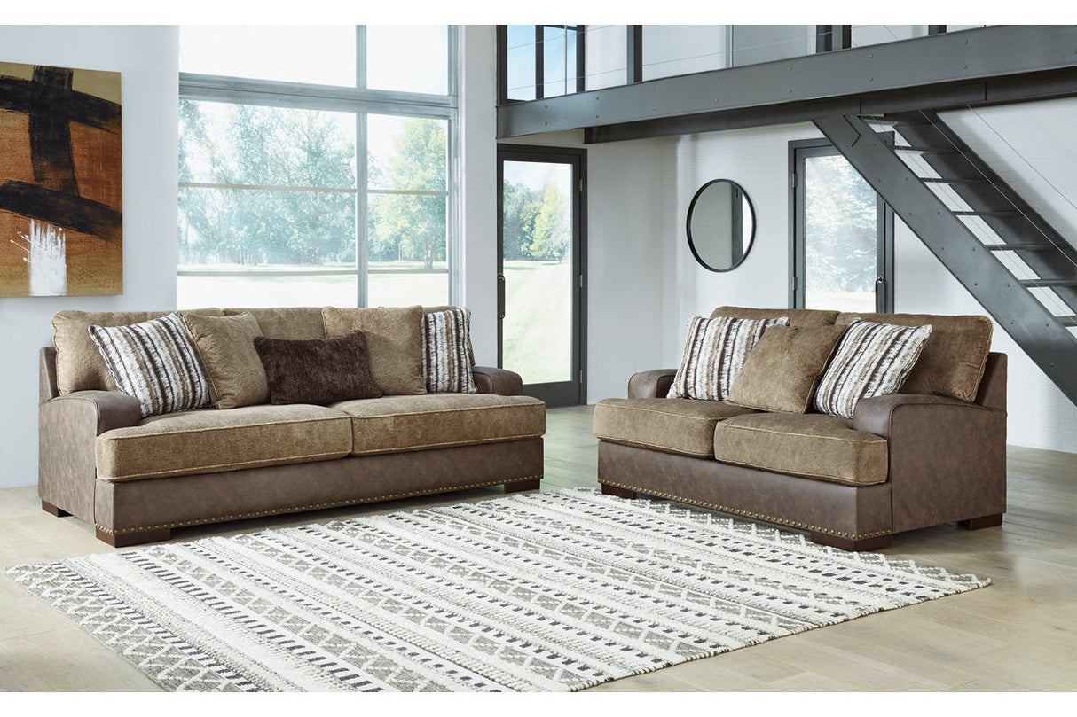 Alesbury Chocolate Sofa and Loveseat