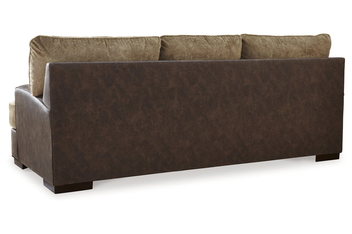 Alesbury Chocolate Sofa, Loveseat, Oversized Chair and Ottoman