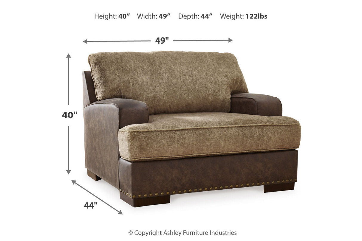 Alesbury Chocolate Oversized Chair and Ottoman