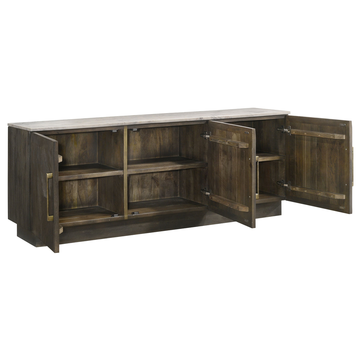 Dennis White and Tobacco Grey 3-door Marble Top Dining Sideboard Server by Coaster at Eve Furniture