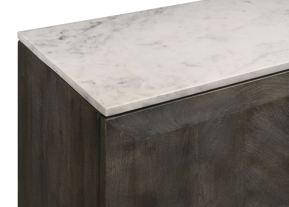 Dennis White and Tobacco Grey 3-door Marble Top Dining Sideboard Server by Coaster at Eve Furniture