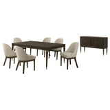 Reseda Ash Brown 8-Piece Dining Room Set With Sideboard