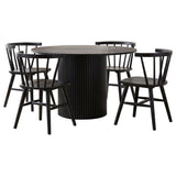 Hamlyn Black 5-piece Round Wood Dining Set by Coaster at Eve Furniture