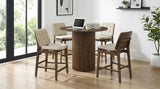 Hamlyn Cream/Walnut 5-piece Round Wood Counter Height Dining Set by Coaster at Eve Furniture