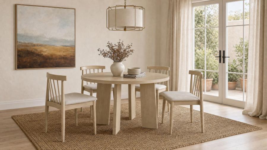 Strouse Wheat/Natural Oak 5-piece Dining Set by Coaster at Eve Furniture