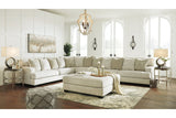 Rawcliffe Parchment 4-Piece Sectional with Ottoman