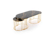 2 In 1 Coffee Table Gold Legs - Black Top by Furnia at Eve Furniture
