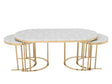 2 In 1 Coffee Table Gold Legs - White Top by Furnia at Eve Furniture