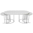 2 In 1 Coffee Table Silver Legs - White Top by Furnia at Eve Furniture