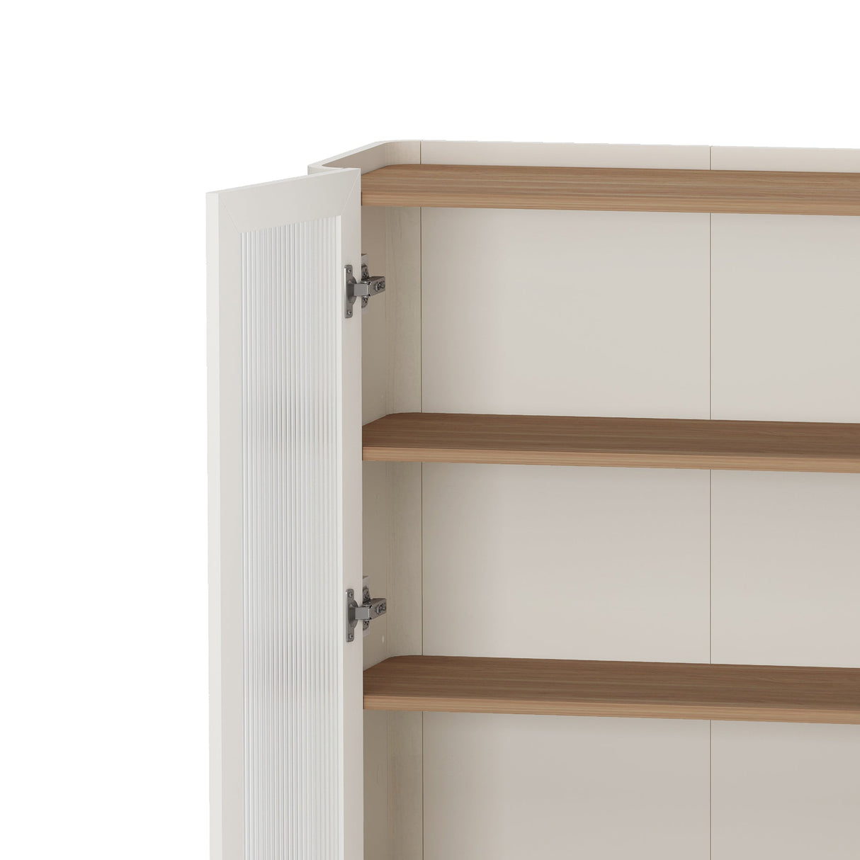 2-Piece Abbey Accent Cabinet and Bookcase in Maple and Off White by Manhattan Comfort at Eve Furniture
