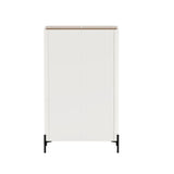 2-Piece Abbey Accent Cabinet and Bookcase in Maple and Off White by Manhattan Comfort at Eve Furniture