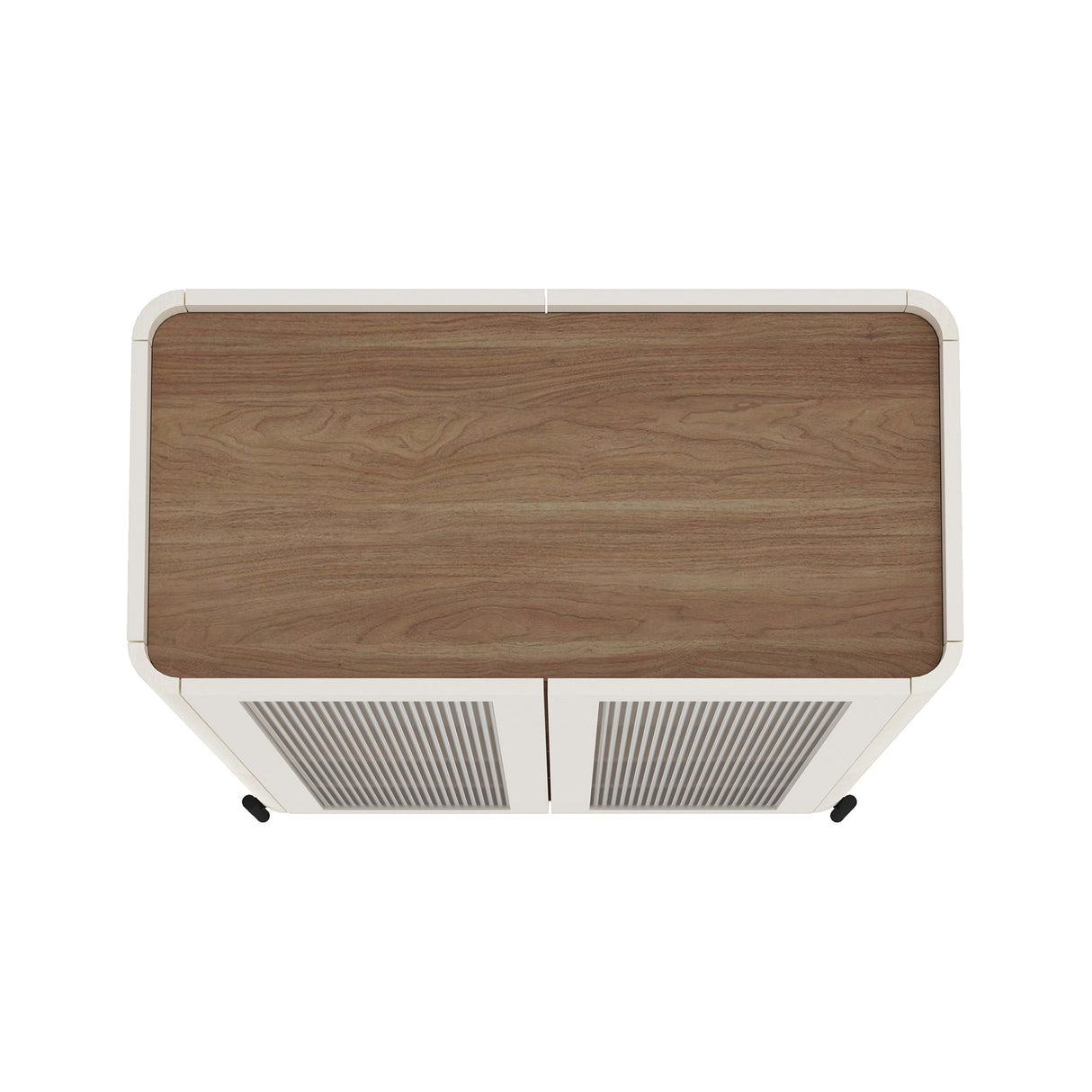 2-Piece Abbey Accent Cabinet and Bookcase in Maple and Off White by Manhattan Comfort at Eve Furniture