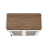 2-Piece Abbey Accent Cabinet and Bookcase in Maple and Off White by Manhattan Comfort at Eve Furniture