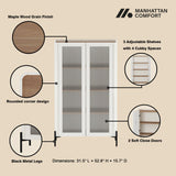 2-Piece Abbey Accent Cabinet and Bookcase in Maple and Off White by Manhattan Comfort at Eve Furniture