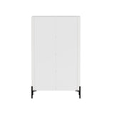 2-Piece Abbey Accent Cabinet and Bookcase in White by Manhattan Comfort at Eve Furniture