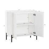 2-Piece Abbey Accent Cabinet and Bookcase in White by Manhattan Comfort at Eve Furniture