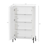 2-Piece Abbey Accent Cabinet and Bookcase in White by Manhattan Comfort at Eve Furniture